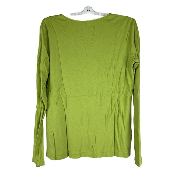White Stag Womens Green Long Sleeve Top Size 12/14 Lightweight Cotton Blend - Picture 7 of 7
